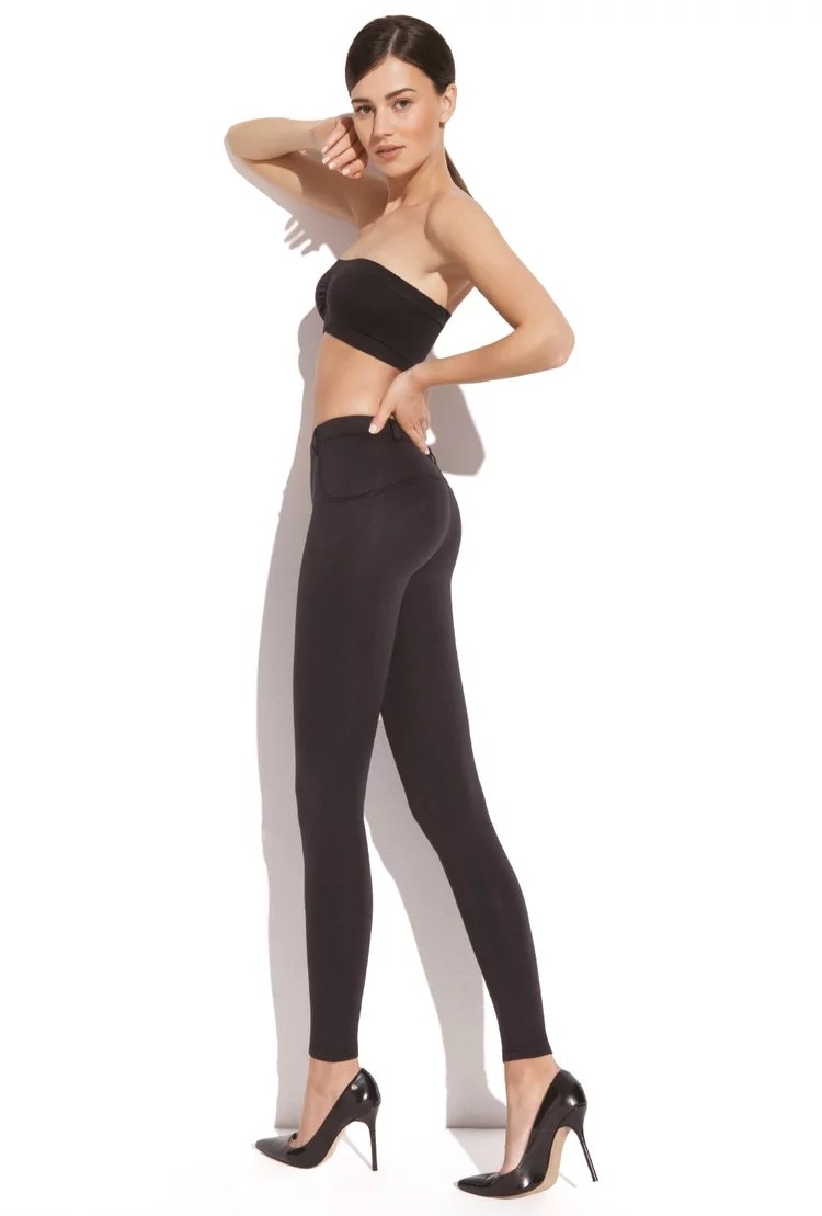 Legginsy z ozdobnym przeszyciem, czarne, Gatta