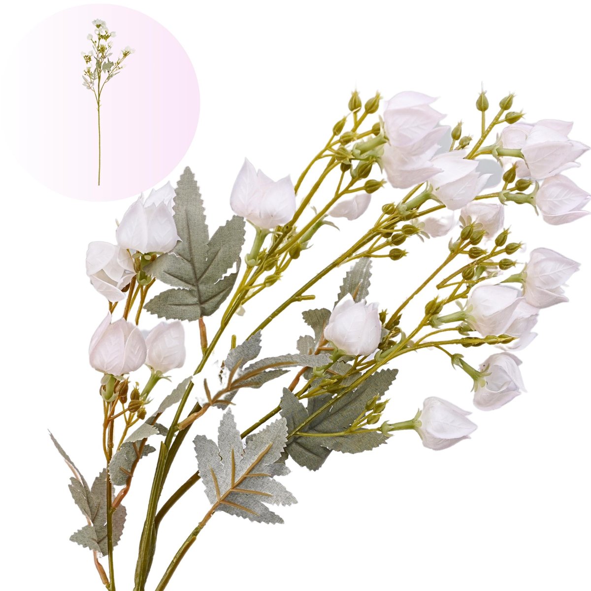 DUŻA GAŁĄZKA BUKIET SZTUCZNYCH LIŚCI MIECHUNKA DEKORACJA FLORYSTYCZNA 80CM