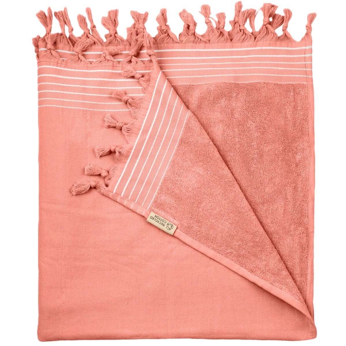 DWUSTRONNY ręcznik XXL HAMMAM Hamam 200x200cm WALRA Coral do sauny na plażę