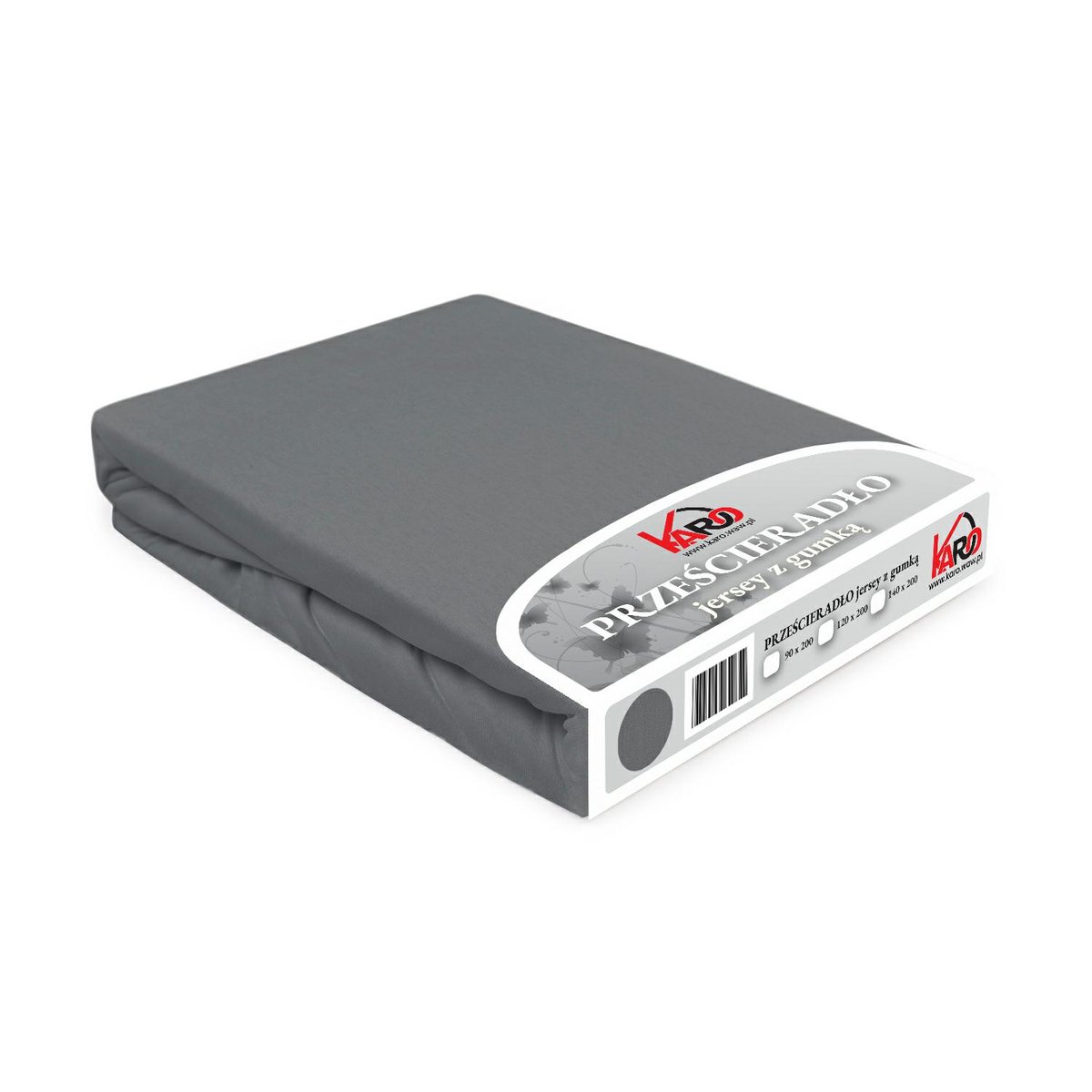 Prześcieradło jersey z gumką 140x200 szare Constance KARO