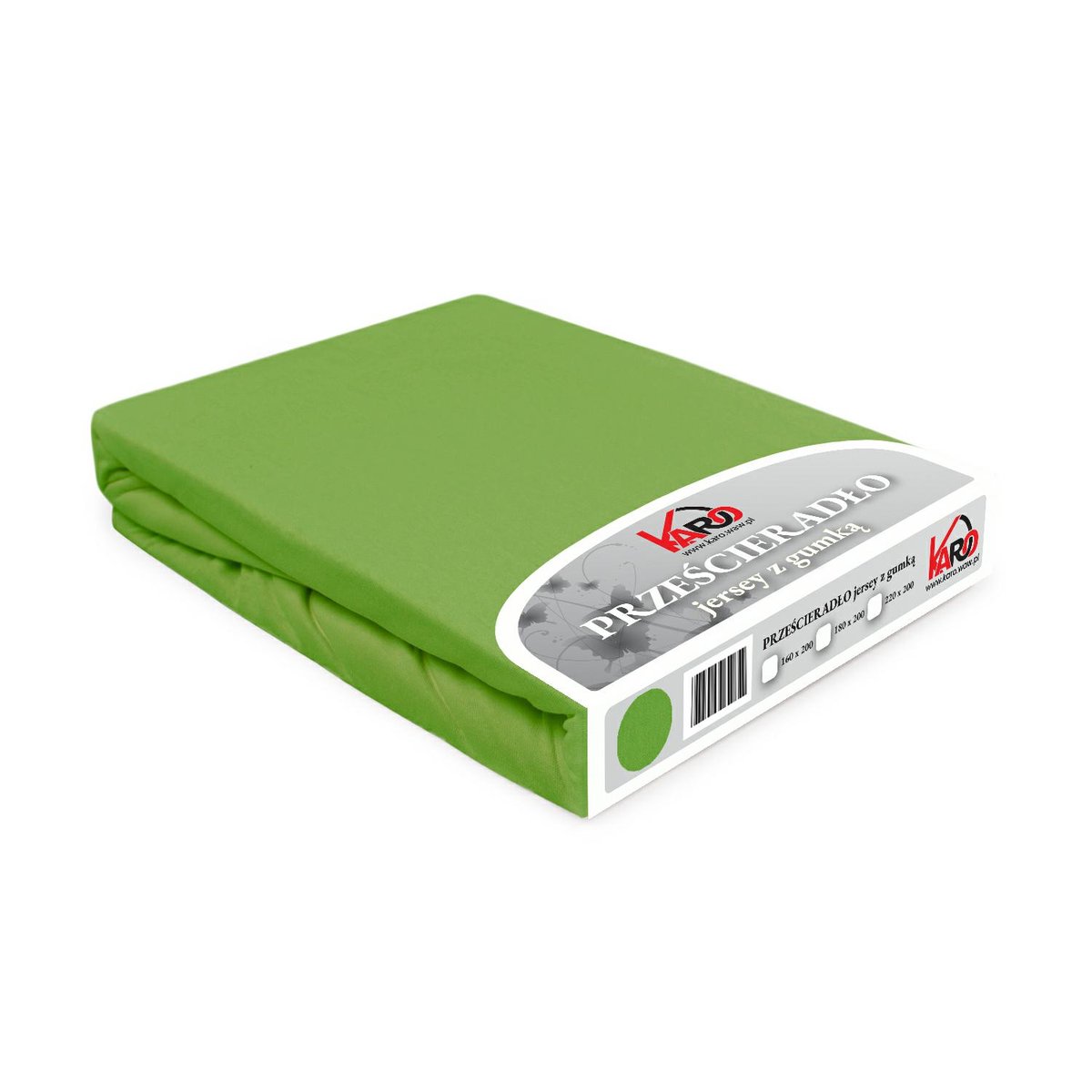 Prześcieradło jersey z gumką 220x200 zielone kaktusowe Constance KARO