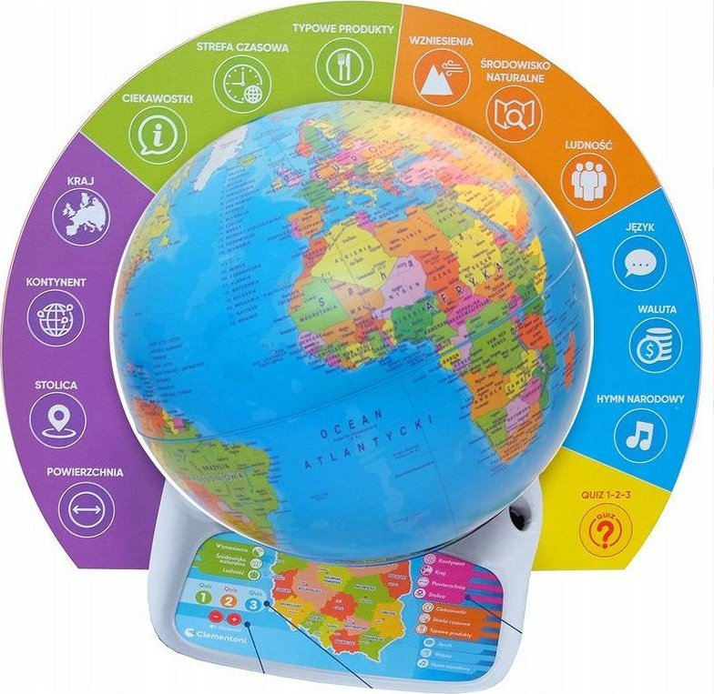 DUŻY DLA DZIECI INTERAKTYWNY GLOBUS