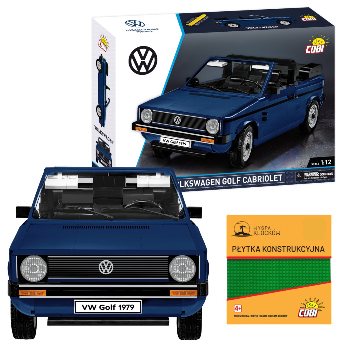 KLOCKI COBI 24360 Samochód VOLKSWAGEN GOLF CABRIOLET (1979) 1494 El. + PŁYTKA