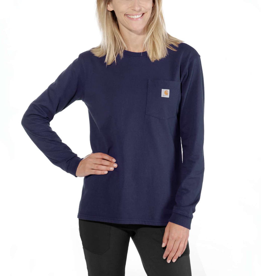 Koszulka Carhartt WK126 Workwear Pocket L/S T-Shirt NAVY