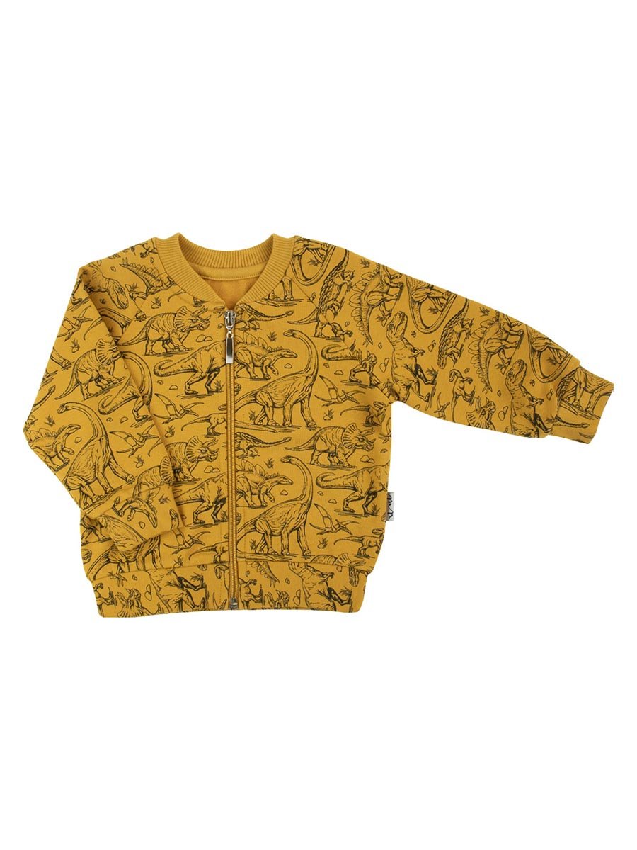 Chłopięca bluza dresowa rozpinana musztardowa Nicol,r.56