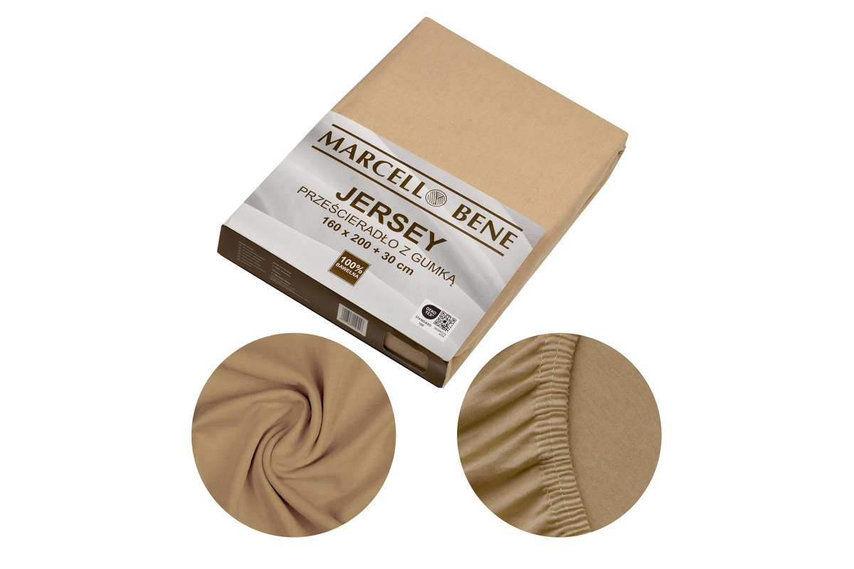 Marcell Bene Prześcieradło MB Jersey 180x200+30cm beżowy