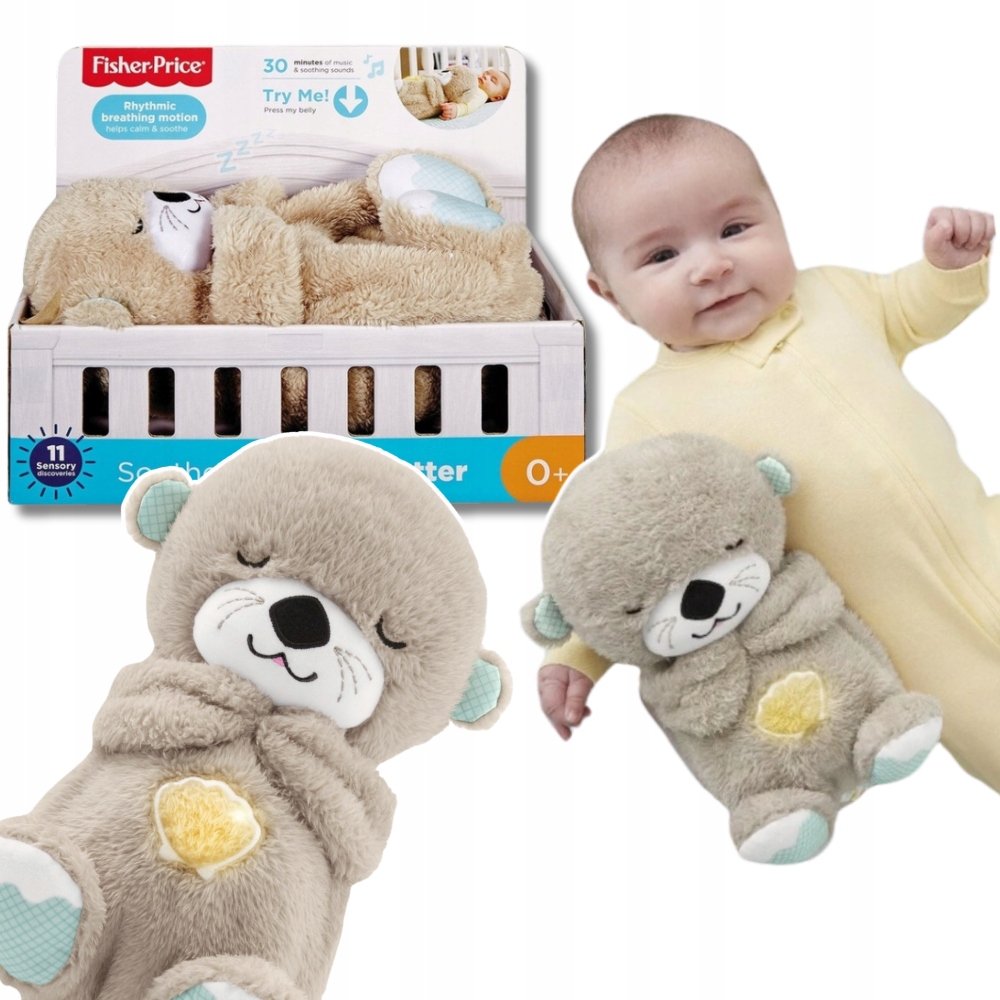 Usypiająca MASKOTKA WYDRA uspokajająca przytulanka FISHER PRICE dla dzieci