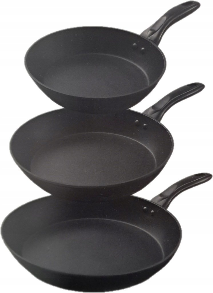 Zestaw 3 patelni z nieprzywierającą powłoką 20, 24 i 28cm wszystkie kuchenk