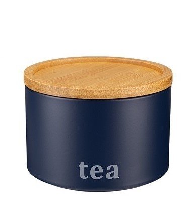 Pojemnik metalowy na herbatę kuchenny Silvano Tea Galicja granatowy