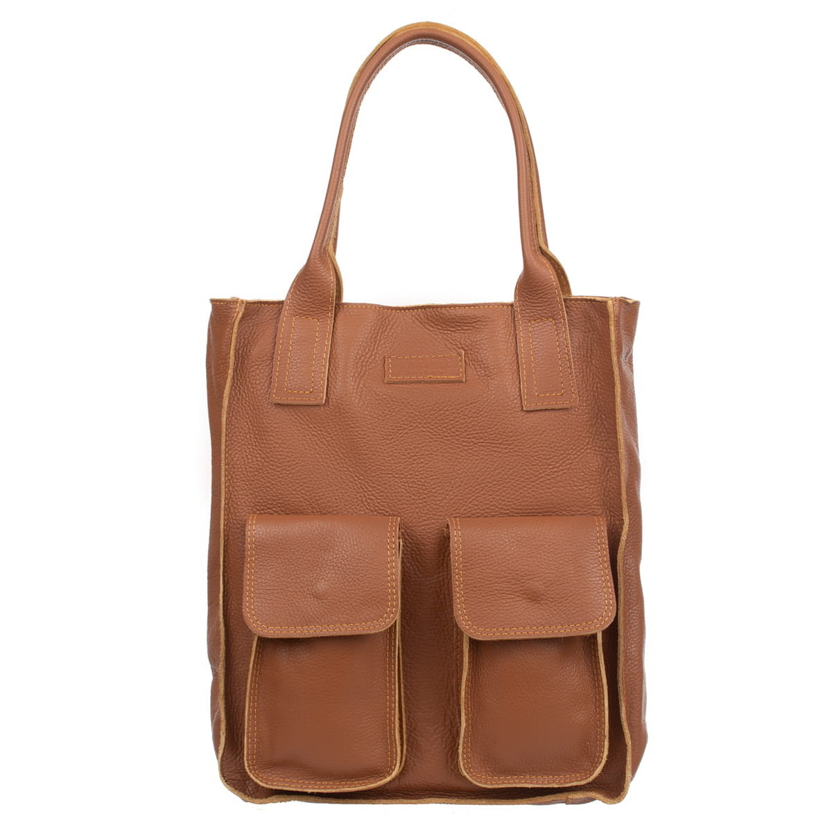 Duża Shopperka Torba Skórzana Vezze Tasca Ruda