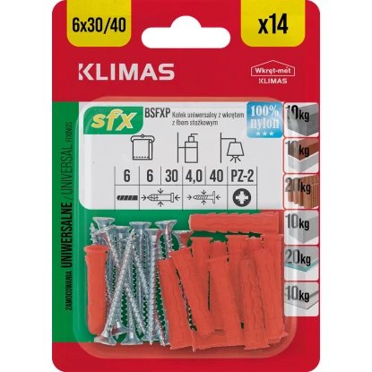 KLIMAS- ŁĄCZNIK UNIWERSALNY Z WKRĘTEM Pz 6/30x40