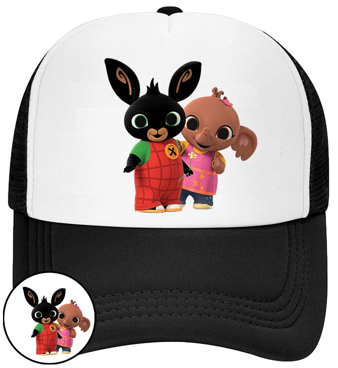 CZAPKA Z DASZKIEM BING DLA DZIECI LATO SIATKA CZARNA BEJSBOLÓWKA