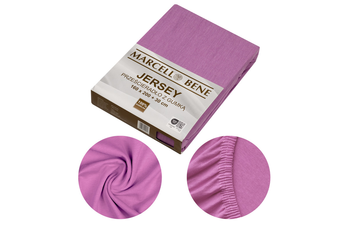 Marcell Bene Prześcieradło MB Jersey 90x200+30cm j. fioletowy