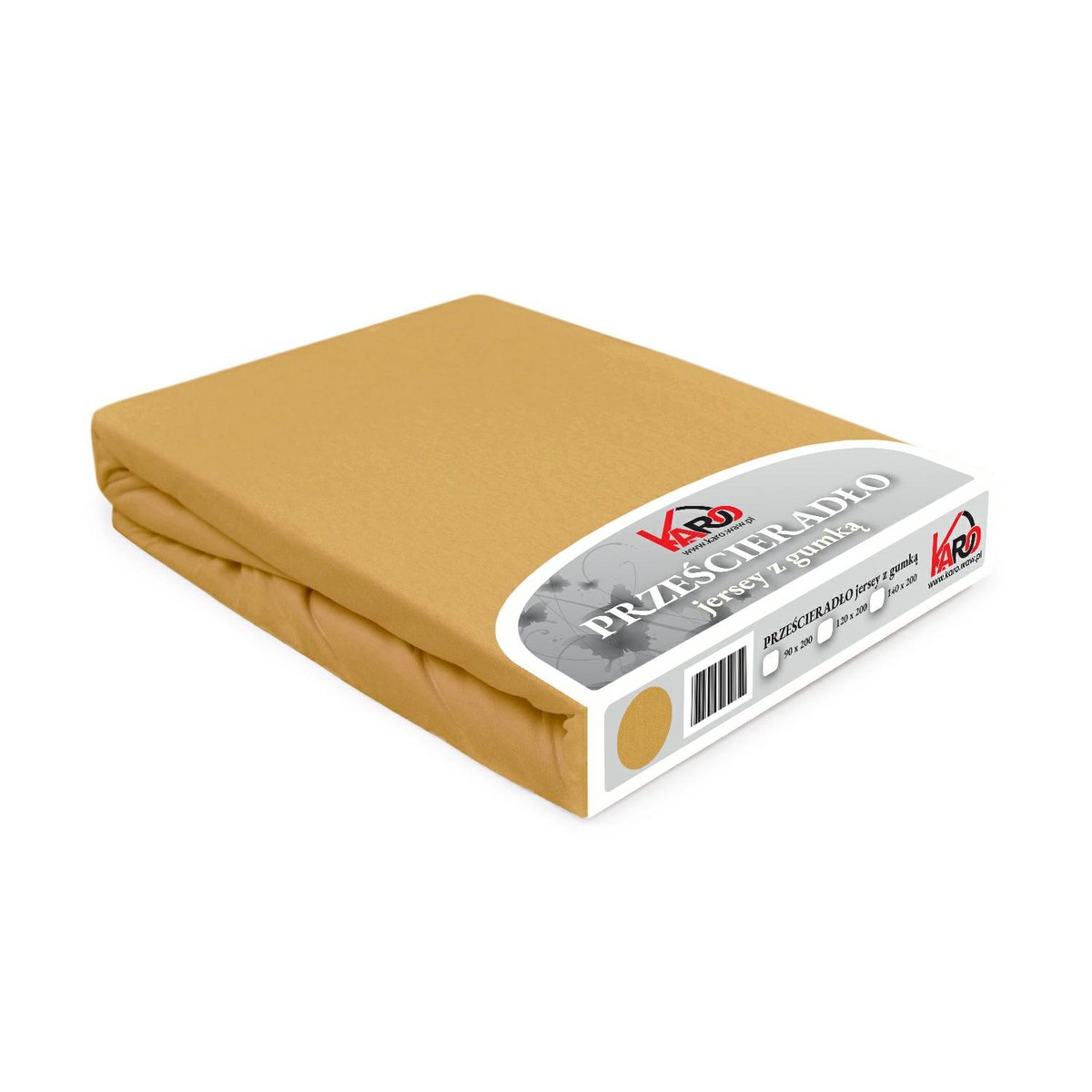 Prześcieradło jersey z gumką 90x200 musztardowe Constance KARO