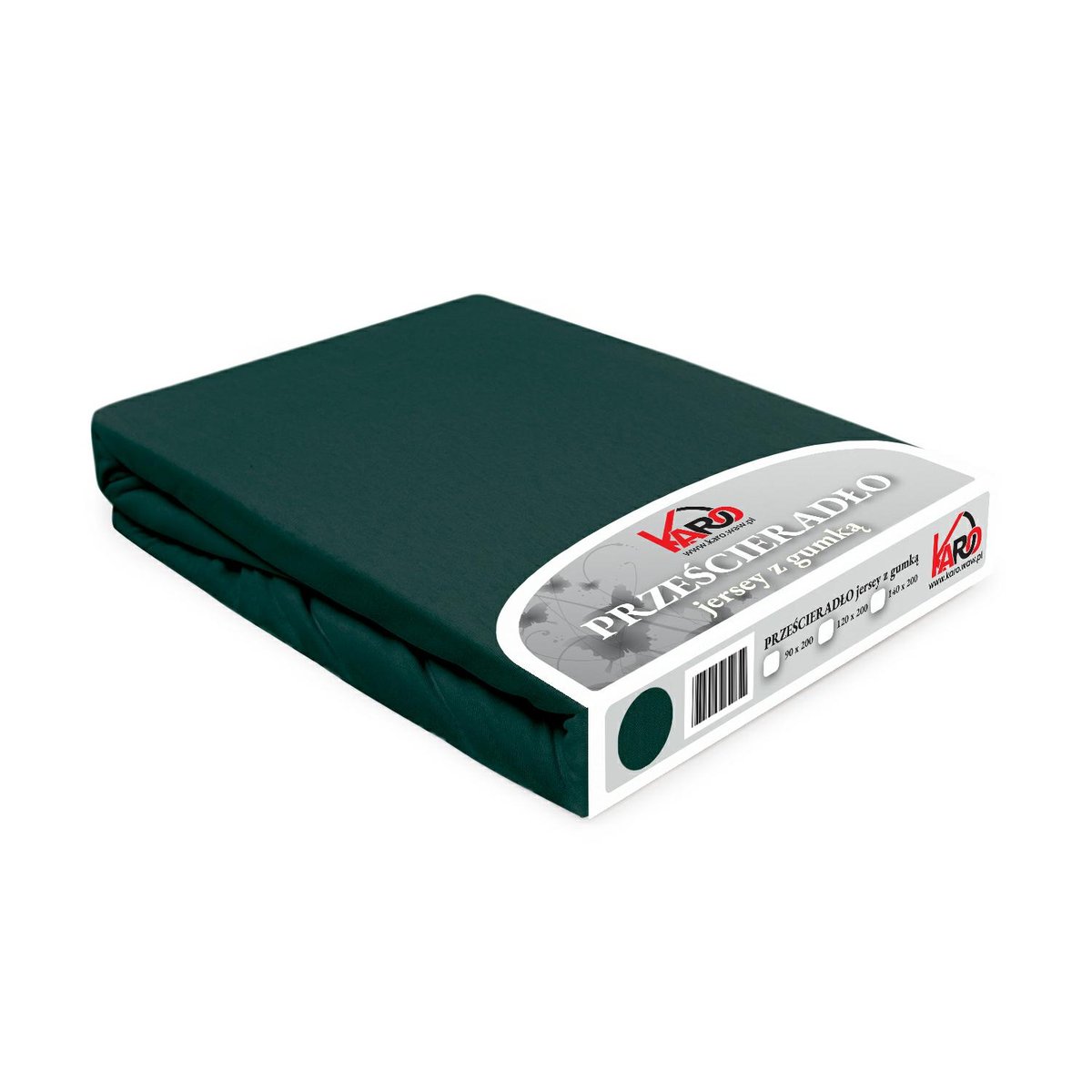 Prześcieradło jersey z gumką 90x200 zielone butelkowe Constance KARO