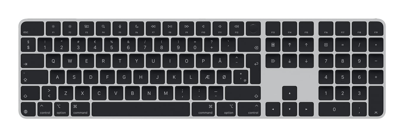 Apple Magic USB + Bluetooth QWERTY Duński Czarny MXK83DK/A