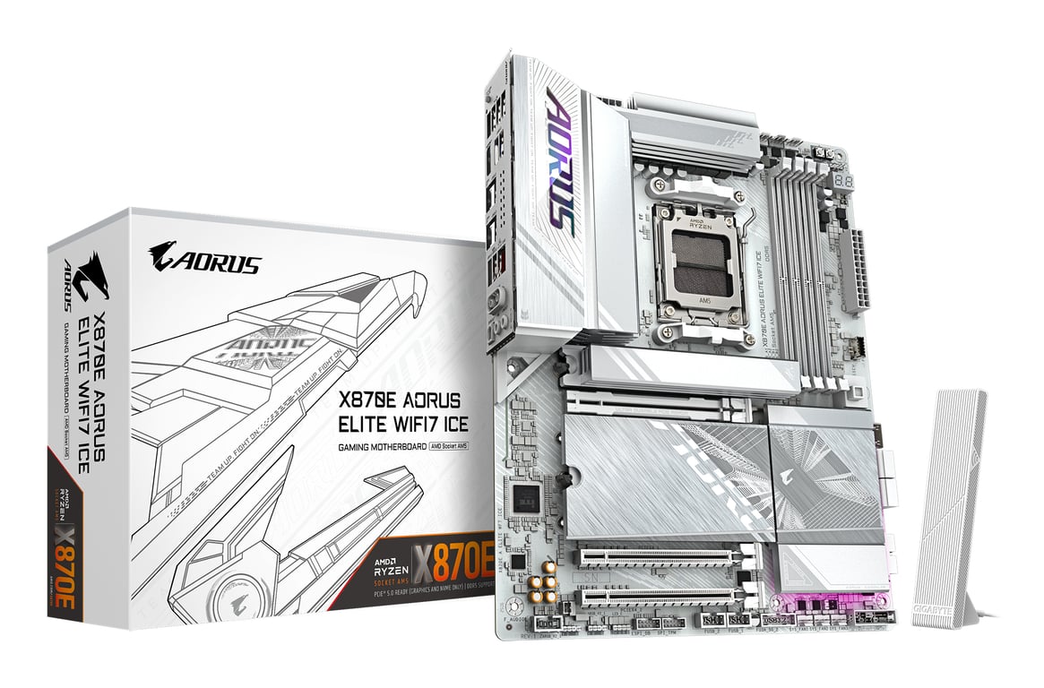 GIGABYTE X870E AORUS ELITE WIFI7 ICE AMD X870E Gniazdo AM5 ATX X870E A ELITE WF7 ICE
