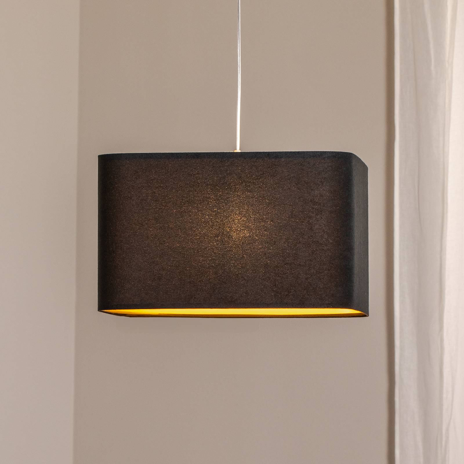 Lampa wisząca Kwadro Maco Design, możliwość ściemniania, czarny, salon / jadalnia, tkanina / materiał / jedwab