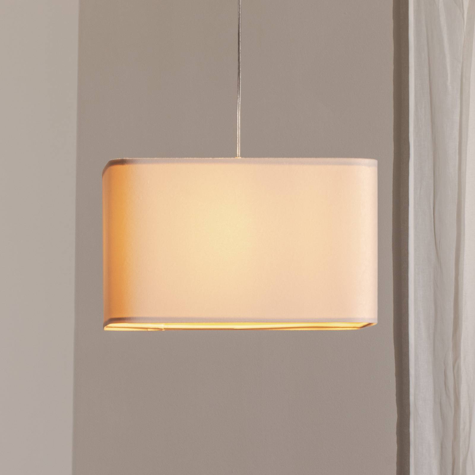 Lampa wisząca Kwadro Maco Design, możliwość ściemniania, biały / opal, salon / jadalnia, tkanina / materiał / jedwab