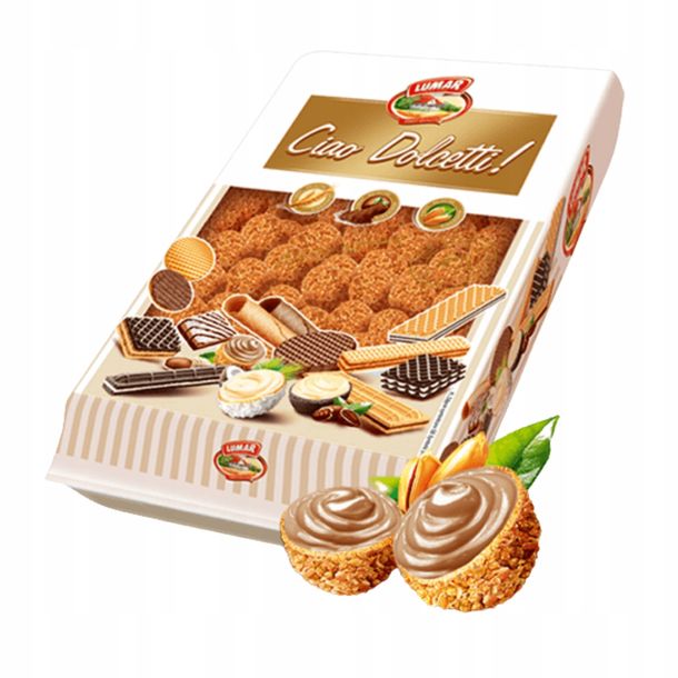 Lumar Lumaraki Orzechowe delikatne kremowe wafle z nadzieniem 800g