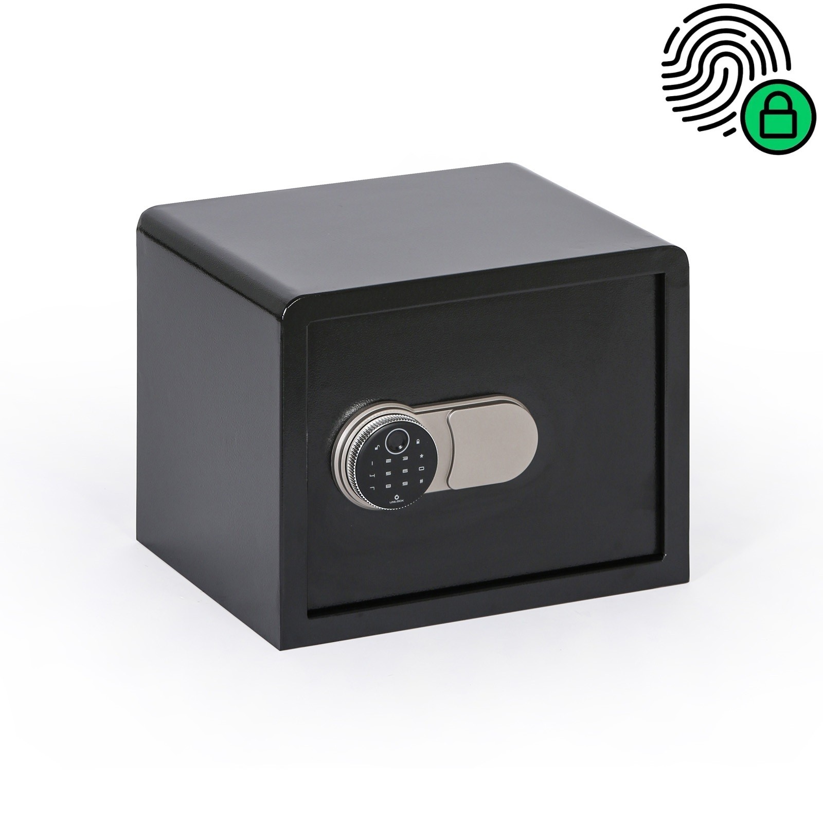 Sejf meblowy z czytnikiem linii papilarnych, 300 x 380 x 300 mm, 26 L