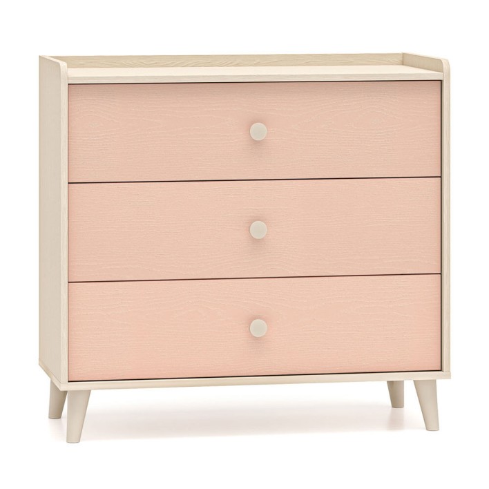 Komoda z szufladami MEVEL 06 Różowy, piaskowy beż