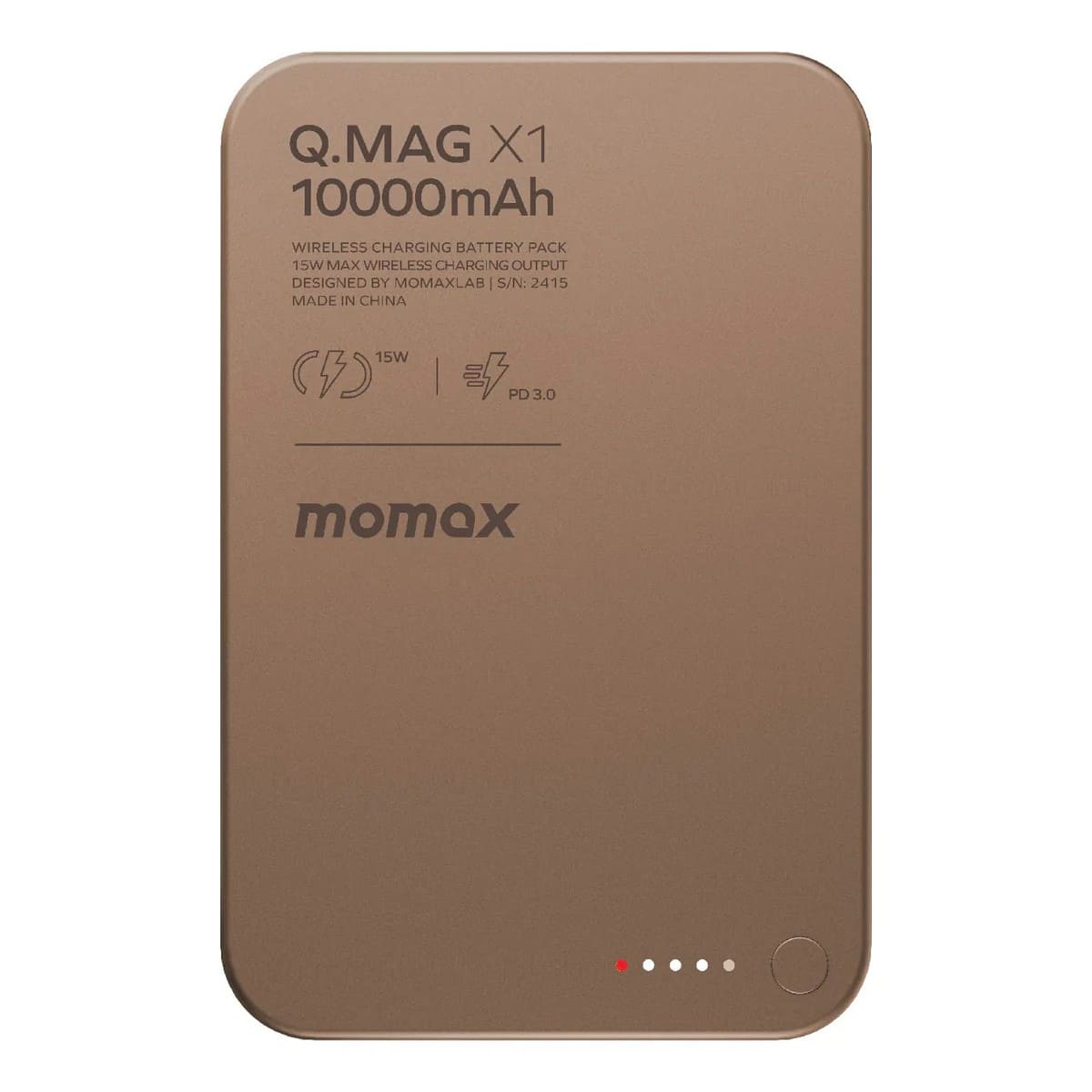 Momax Q.Mag X Powerbank magnetyczny 10.000 mAh kompatybilny z MagSafe - Piaskowy