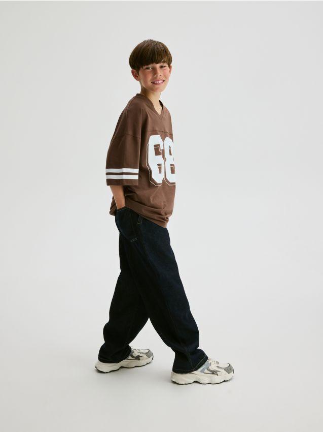 Reserved - Classic denim baggy - granatowy