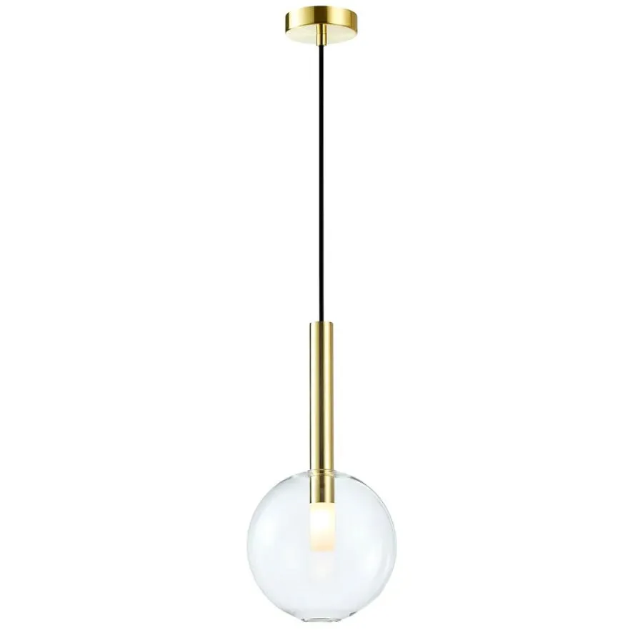 Złota lampa wisząca ze szklanym kloszem - K575- Z9-S09