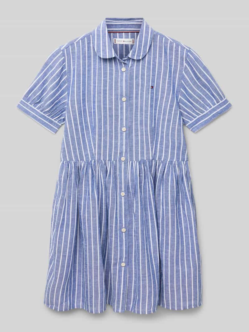 Sukienka koszulowa o długości do kolan z wyhaftowanym logo