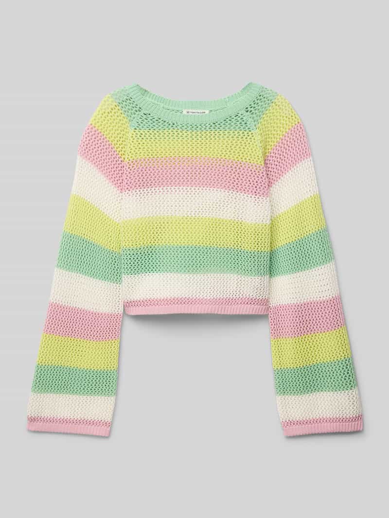 Sweter krótki z dzianiny z czystej bawełny