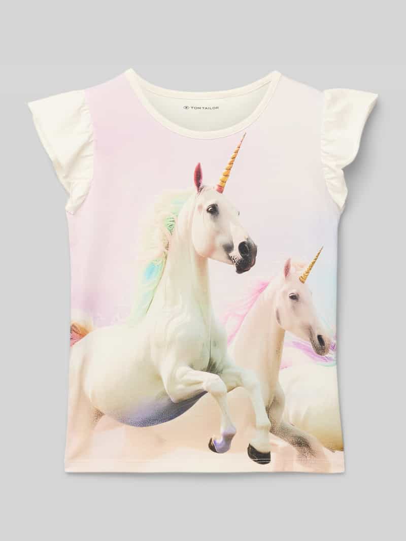 T-shirt o kroju regular fit z czystej bawełny