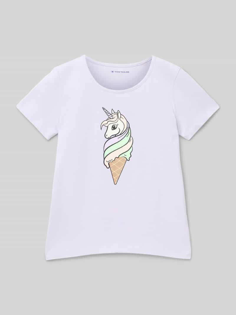T-shirt o kroju regular fit z czystej bawełny