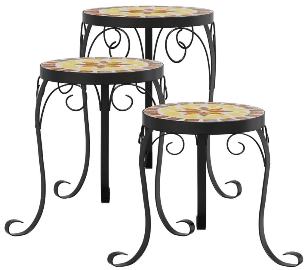 Kwietniki z mozaiką terakota + biały R5-Z18