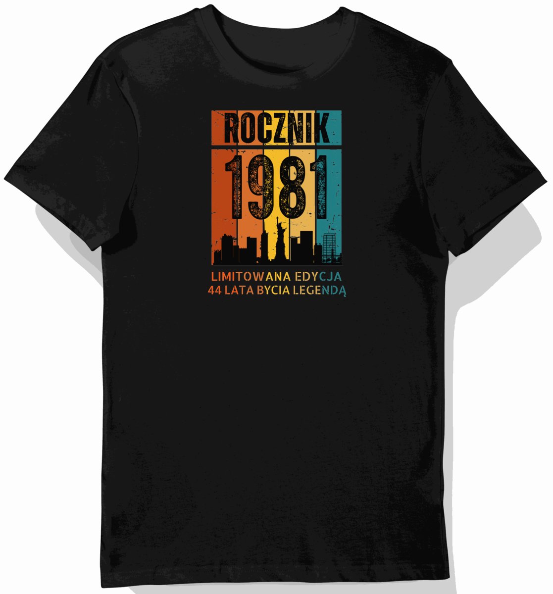 Koszulka męska czarna 1981 urodziny 44 lat prezent M