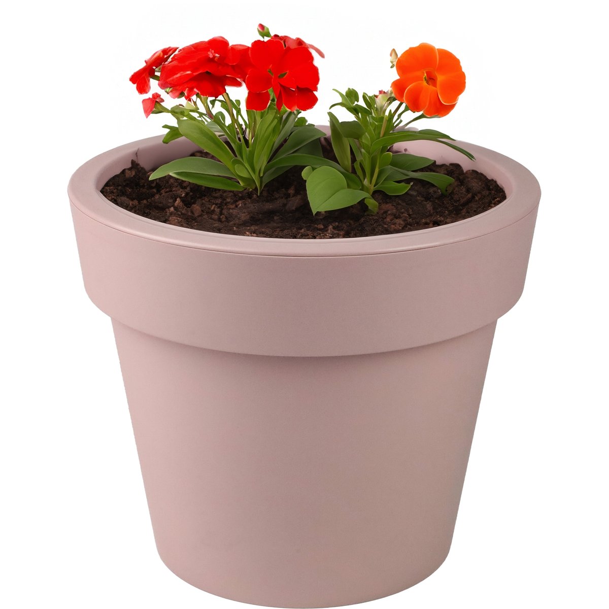 OSŁONKA DONICZKA DONICA 32 CM x 27 CM TWORZYWO SZTUCZNE RÓŻ DUŻA KREMOWA