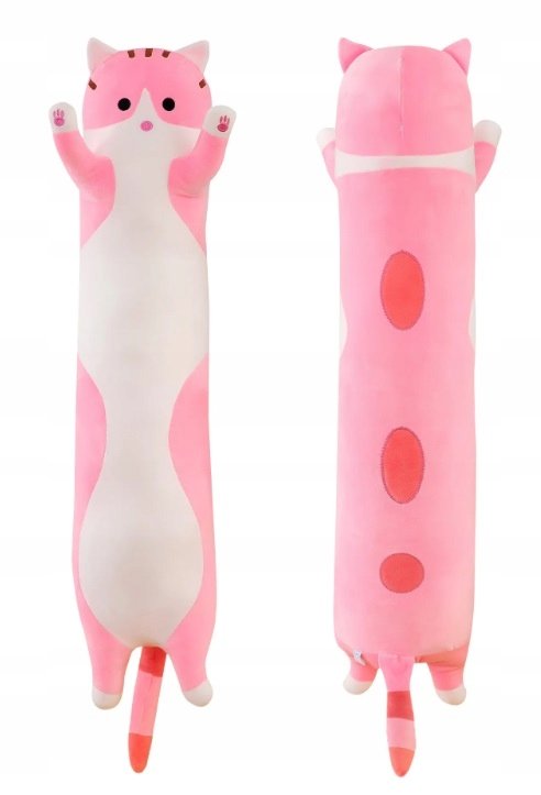 MASKOTKA DŁUGI KOT KOTEK PARÓWKA PLUSZAK PRZYTULANKA ZABAWKA PODUSZKA 50 cm