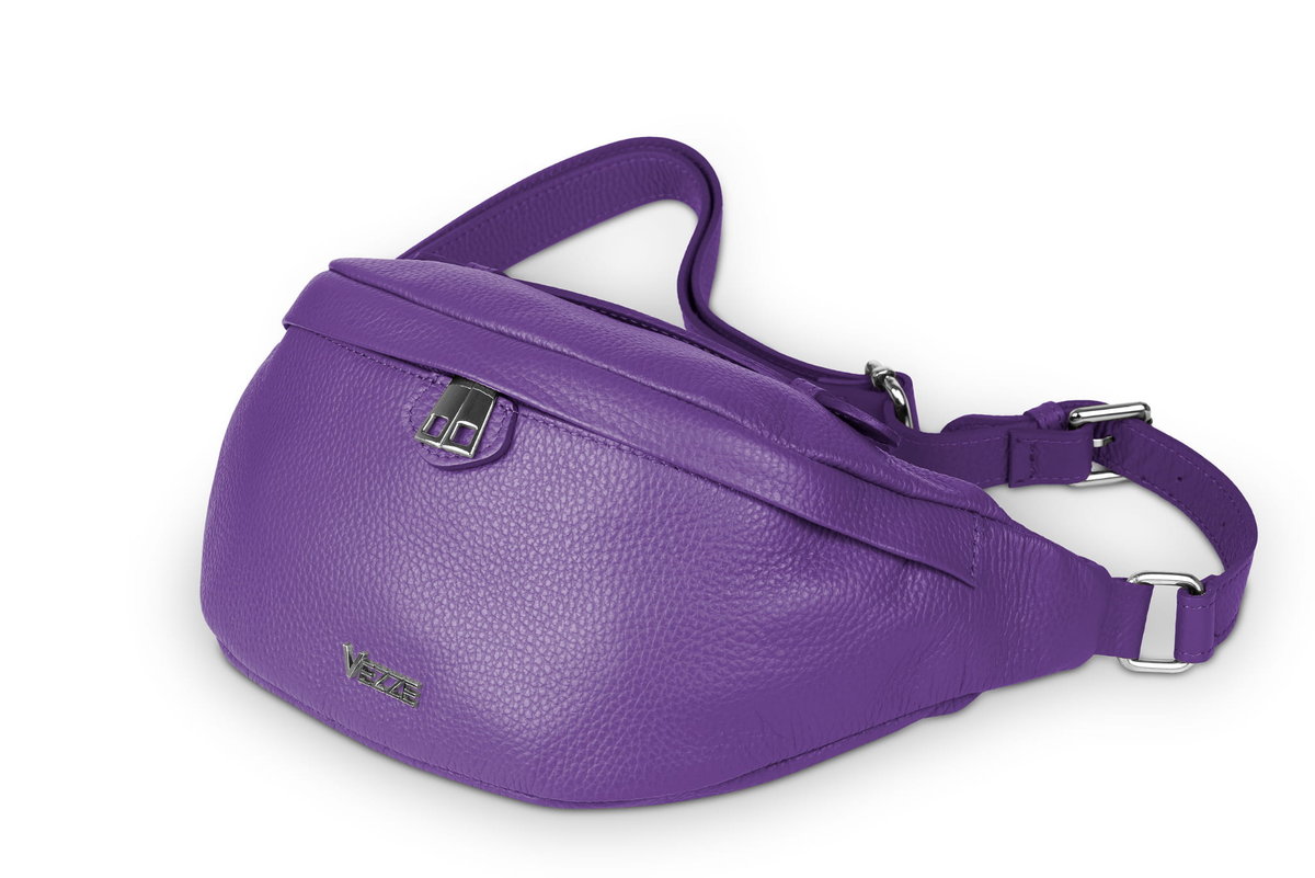 Saszetka Skórzana Vezze Pancia Fioletowa