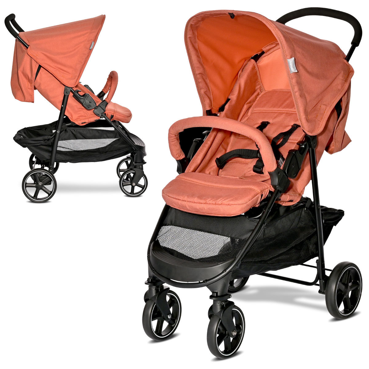 Wózek spacerowy spacerówka lekka podręczna Lorelli Rome pomarańczowa Ginger