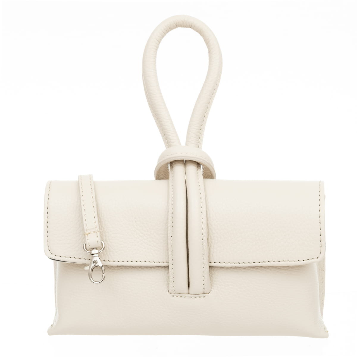 Torebka Damska Skórzana Vera Pelle Nodo Ecru