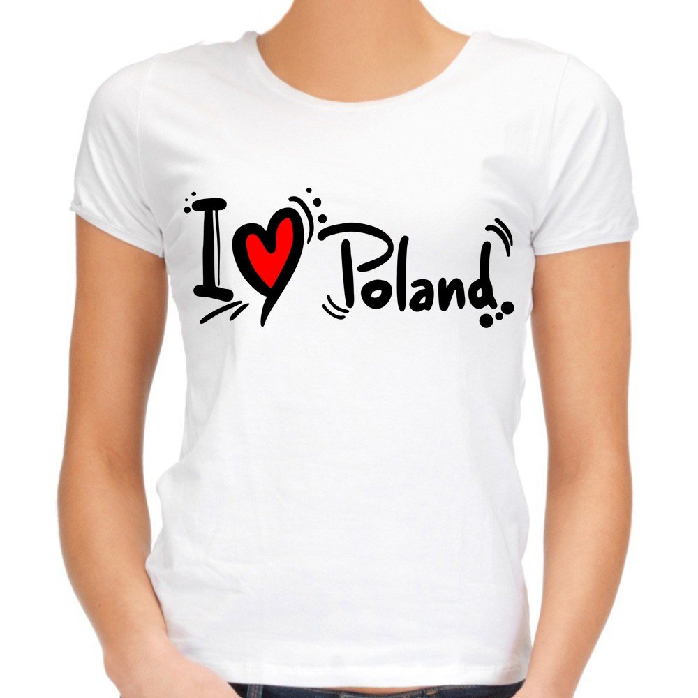 Koszulka i love Poland damska
