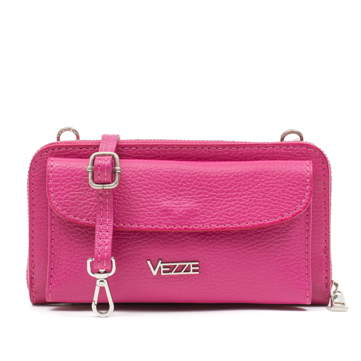 Torebka na telefon Skórzana Vezze Amico Fuksja