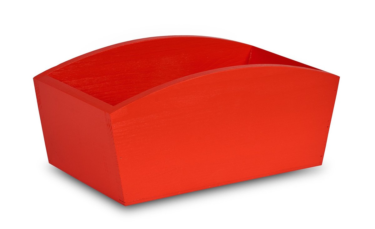 Doniczka drewniana 24x13x10,5 cm Czerwona