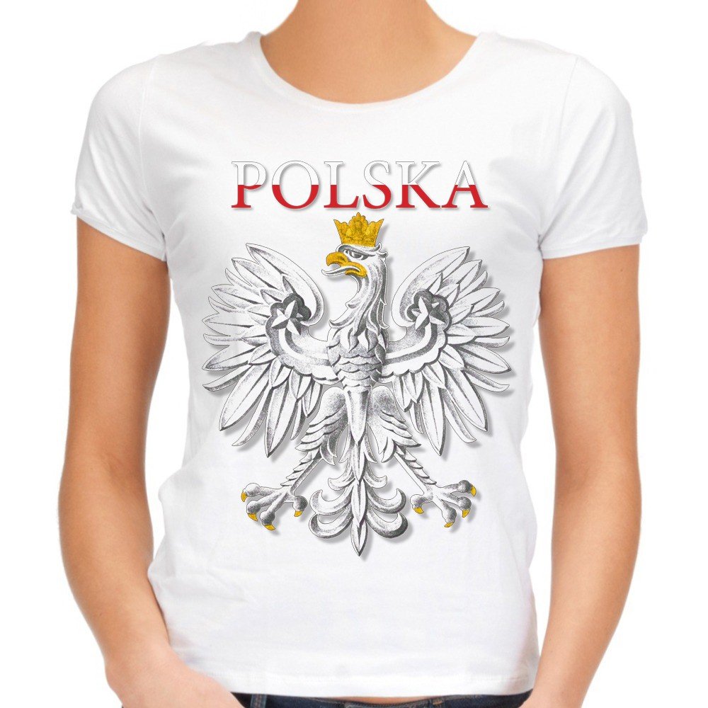 Koszulka z orłem Polska damska