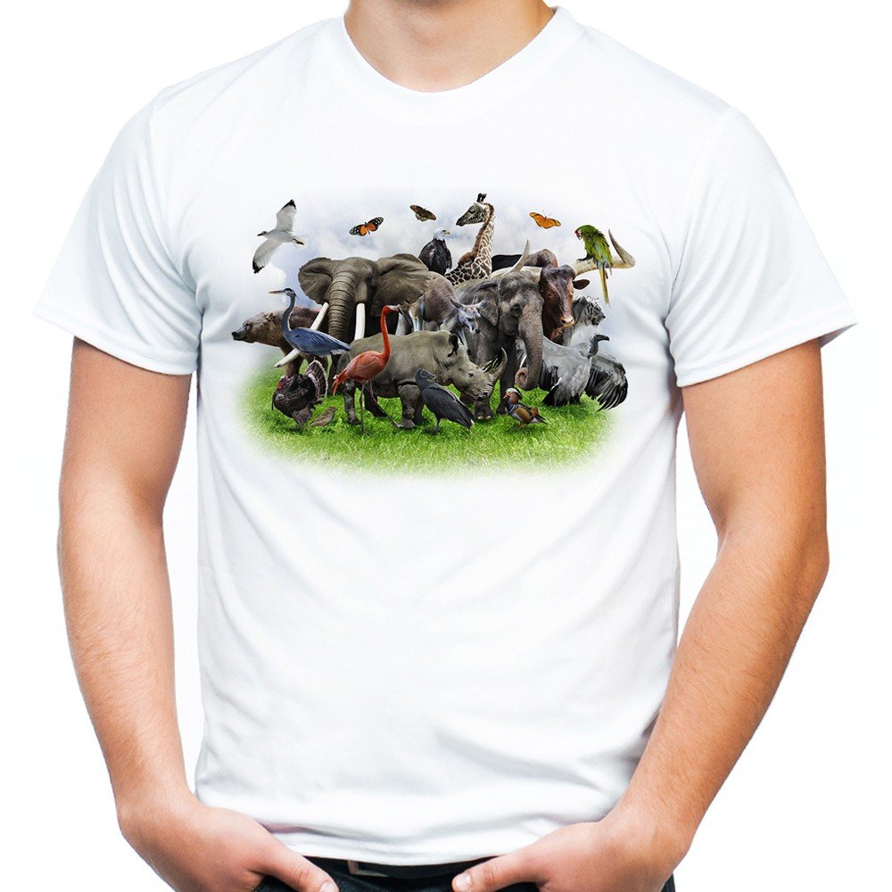 Koszulka ze zwierzętami egzotycznymi męska