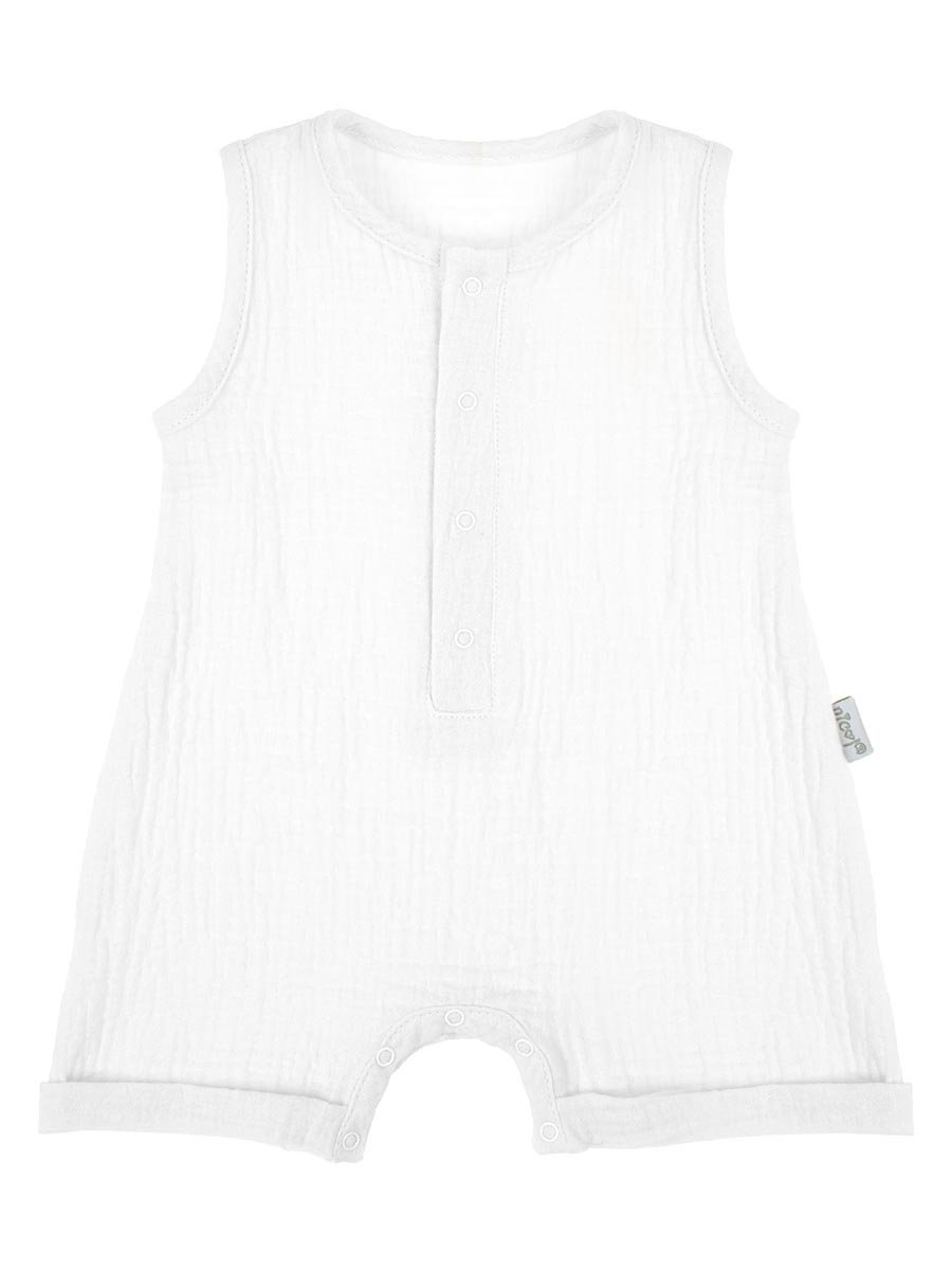 Chłopięcy Rampers Muślin biały, Nicol,r.80
