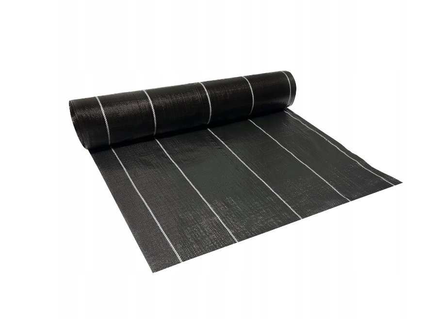 AGROTKANINA 135G 1,1x50m PREMIUM UV 3% AGROWŁÓKNINA CZARNA MATA + KOŁKI
