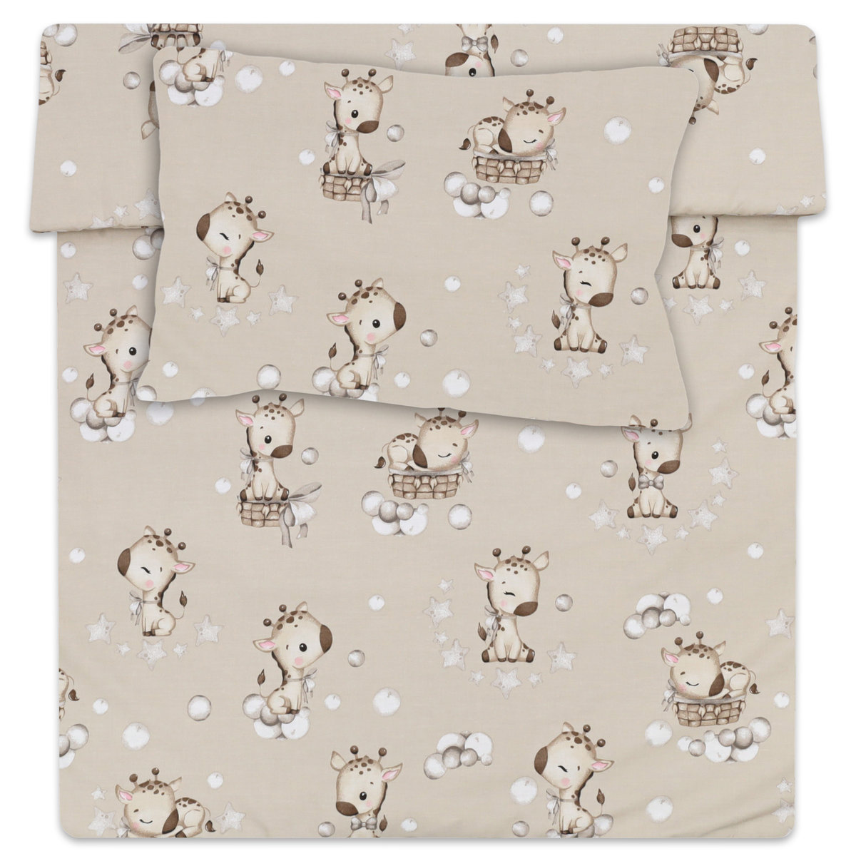 Pościel dziecięca 100x135 bawełna - pościel dziecięca komplety pościeli dla chłopców i dziewcząt poszwa na kołdrę 100 x 135 cm poszewka 40x60 Żyrafy