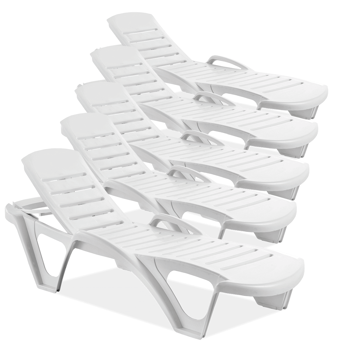 5x Leżak MONOBLOCK White - Focus Garden
