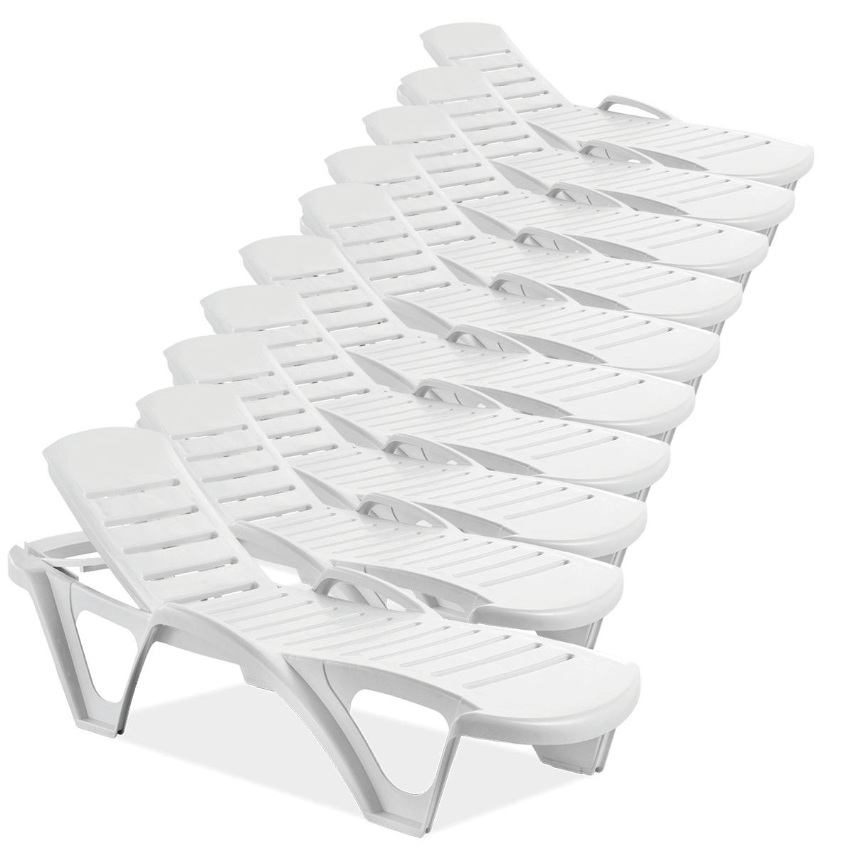 10x Leżak MONOBLOCK White - Focus Garden